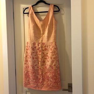Kay Unger pink and cream sundress